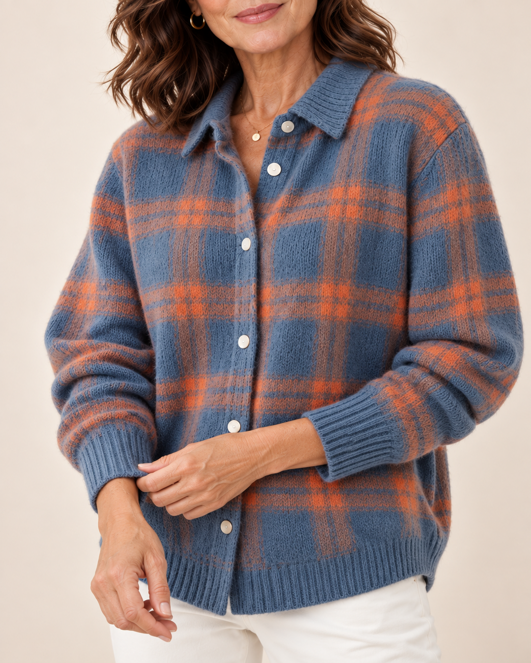 Harper™ | Cozy Plaid Knit Cardigan