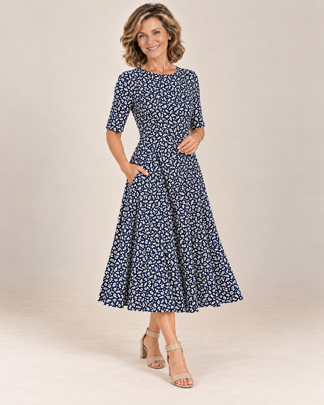 Rebecca™ | Effortless Printed Midi Dress