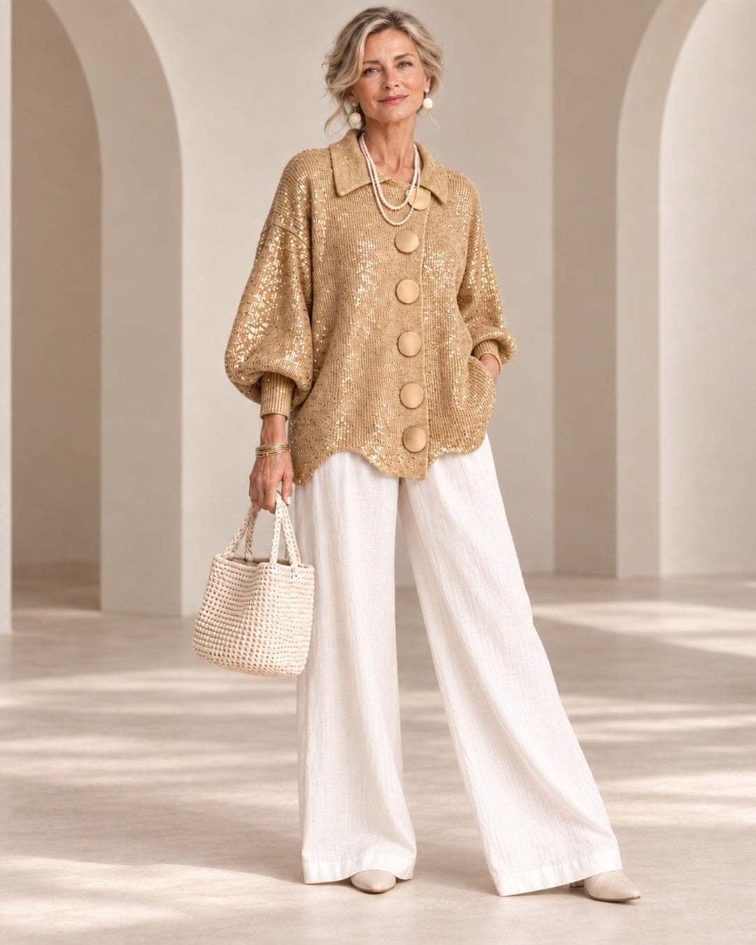 Amelia™ | Golden Button Knit Cardigan™