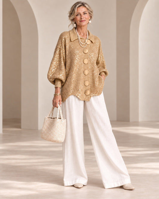 Amelia™ | Golden Button Knit Cardigan™