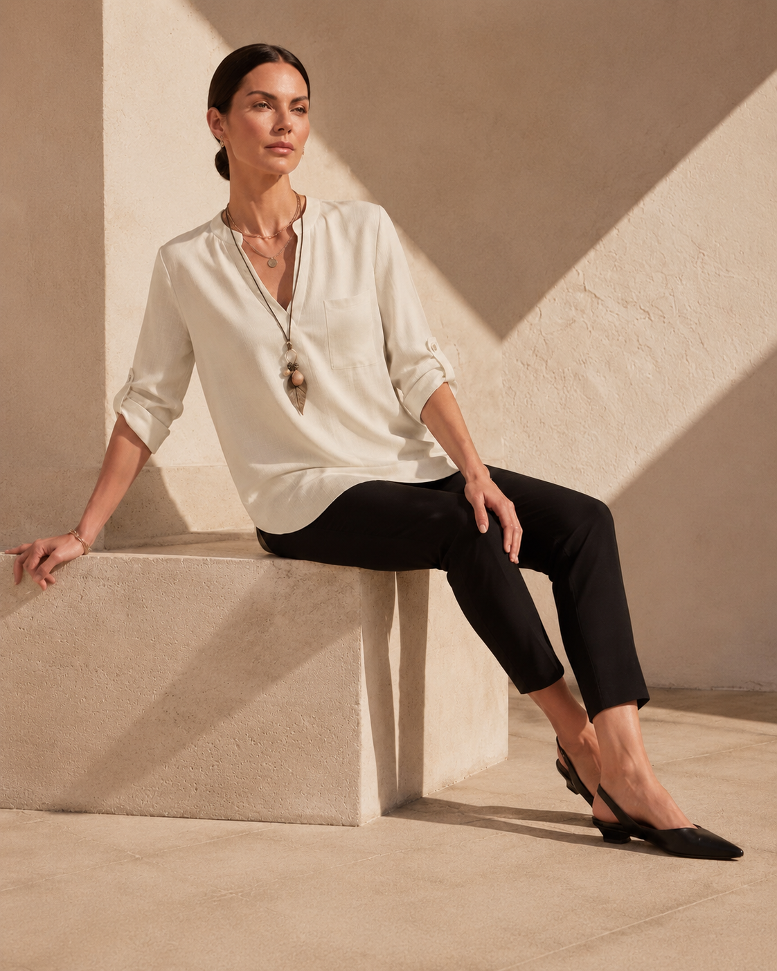 Elena™ | Coastal Cotton Linen Blouse™