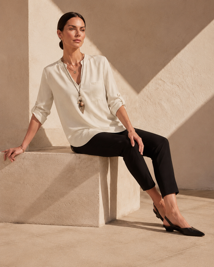 Elena™ | Coastal Cotton Linen Blouse™