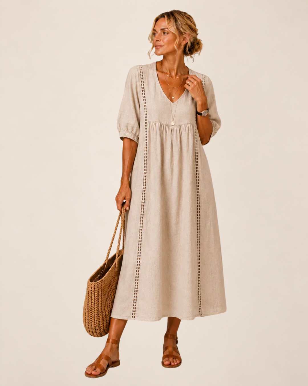 Savannah™ | Flattering V-Neck Midi Dress