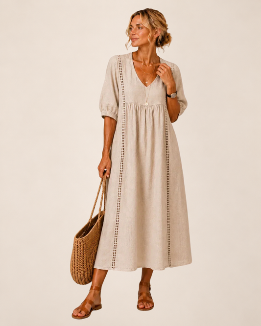 Savannah™ | Flattering V-Neck Midi Dress