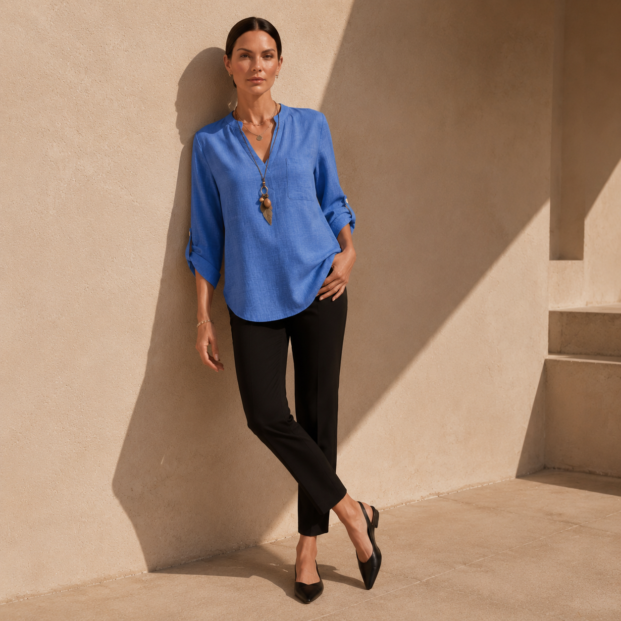 Elena™ | Coastal Cotton Linen Blouse™