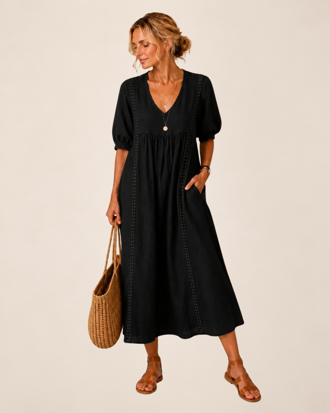 Savannah™ | Flattering V-Neck Midi Dress