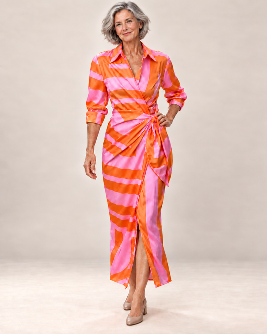 Monica | Elegant Printed Midi Dress™