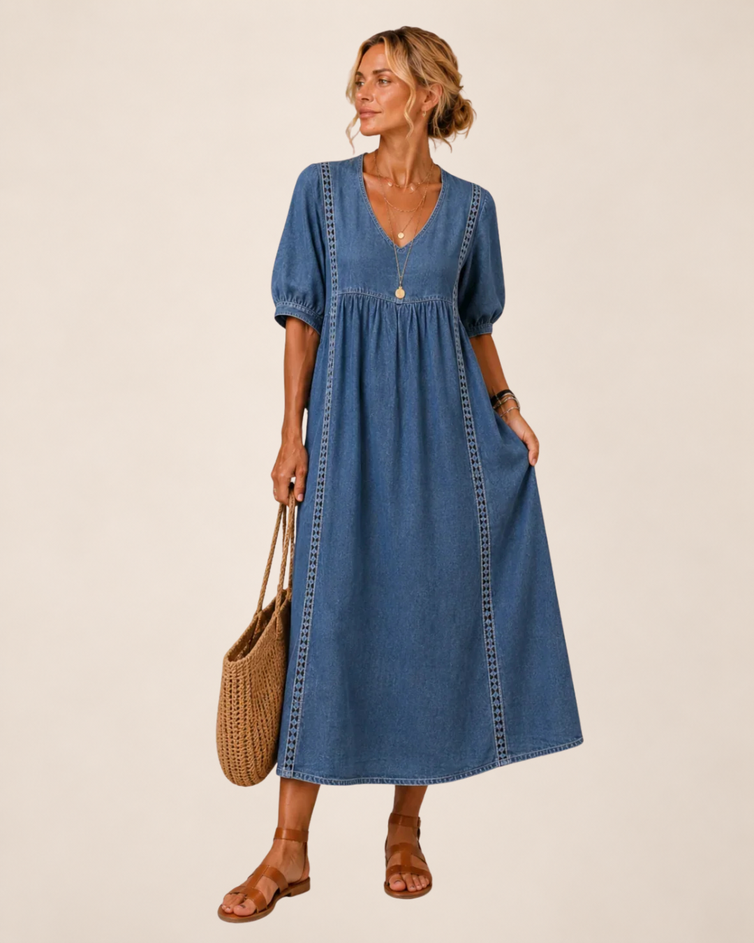 Savannah™ | Flattering V-Neck Midi Dress