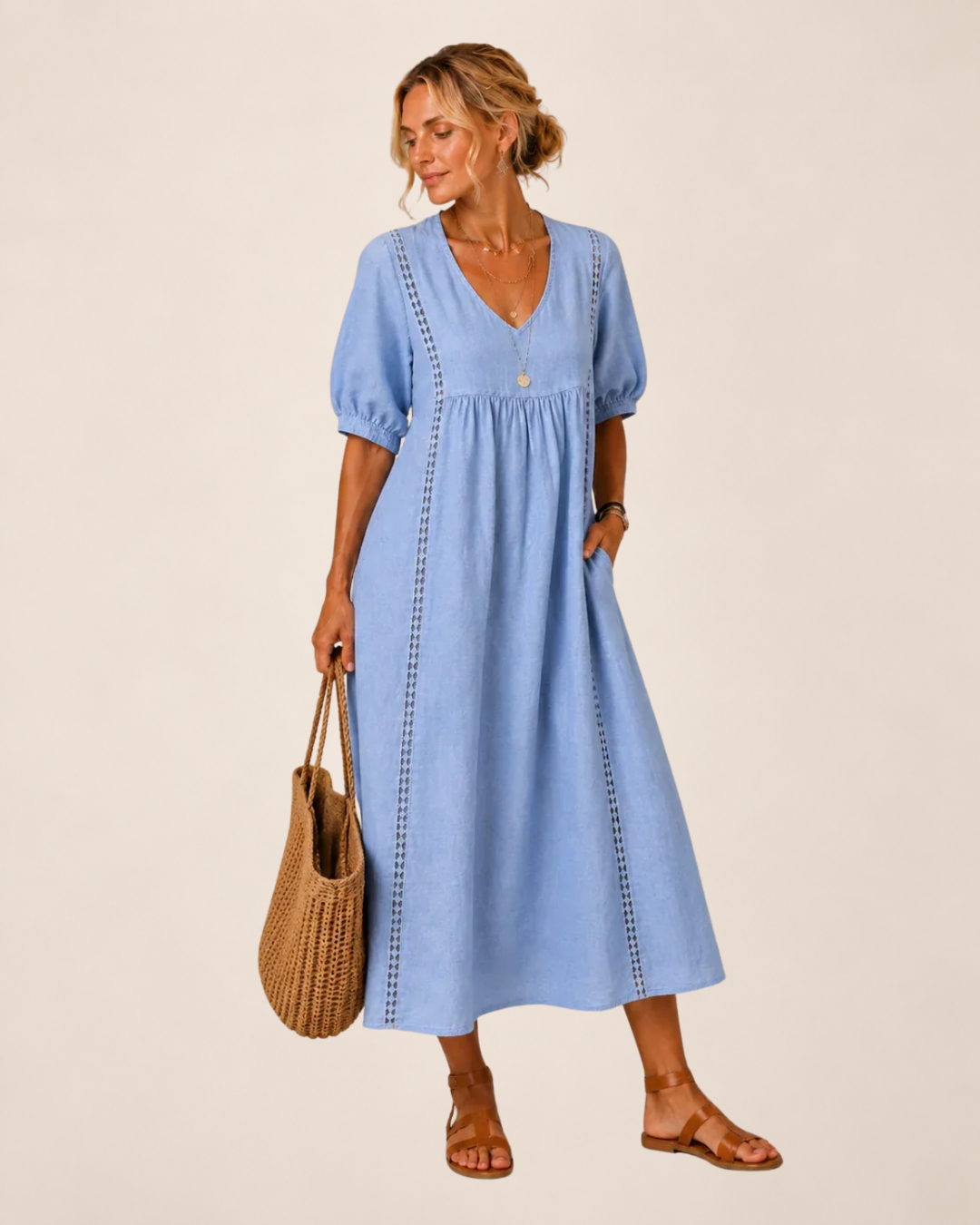Savannah™ | Flattering V-Neck Midi Dress