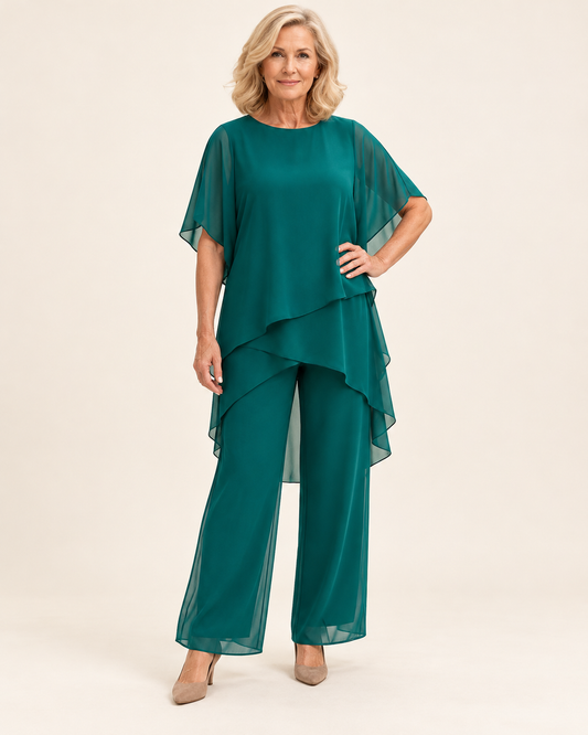 Linda™ | Elegant Draped Palazzo Set