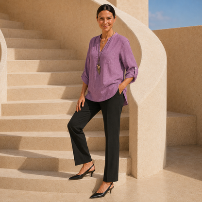 Elena™ | Coastal Cotton Linen Blouse™
