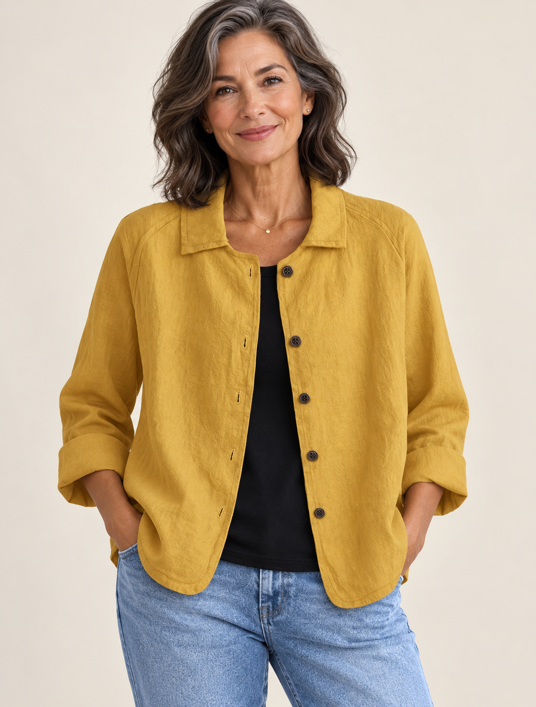 Elena™ | Relaxed Button-Front Blouse