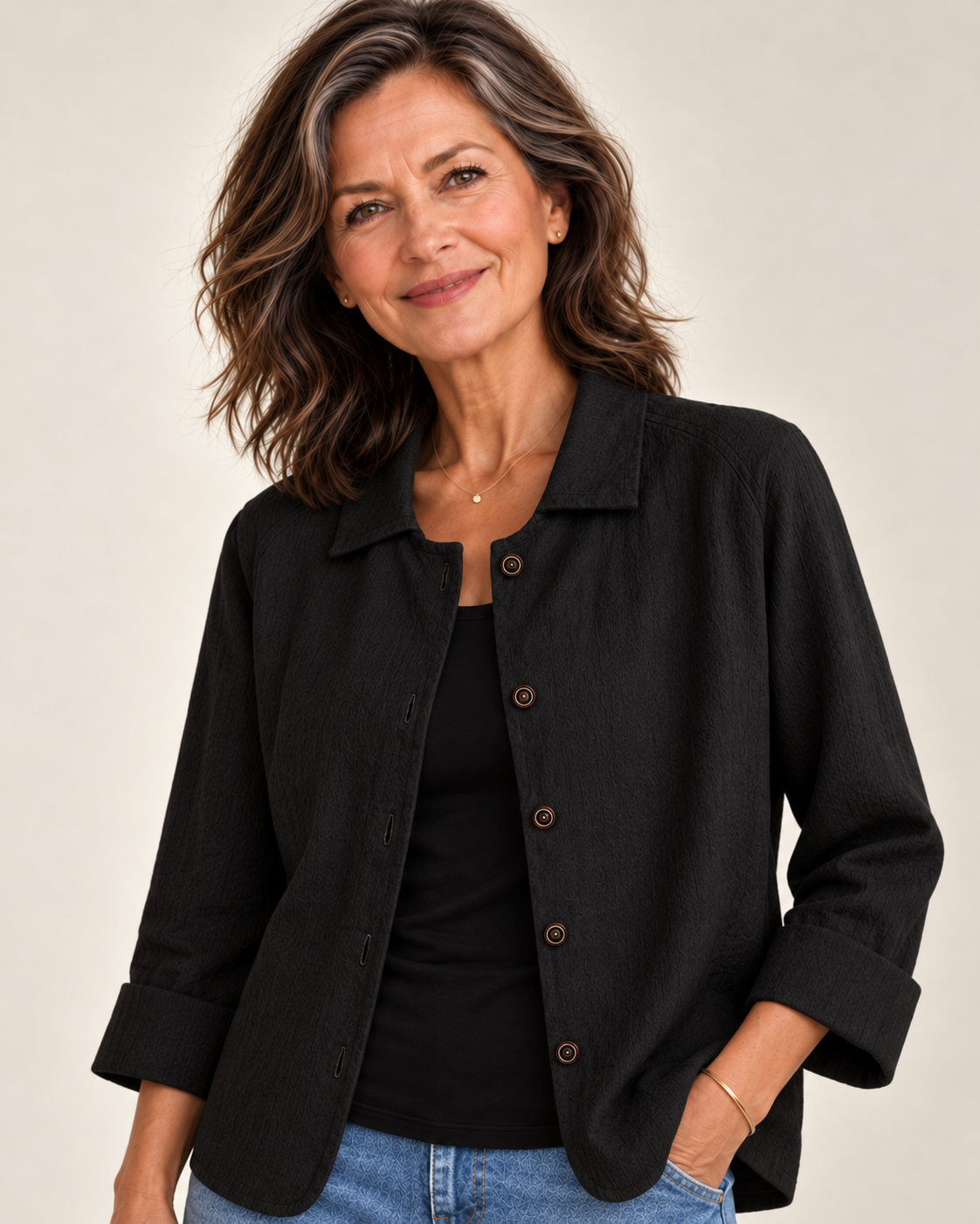 Elena™ | Relaxed Button-Front Blouse