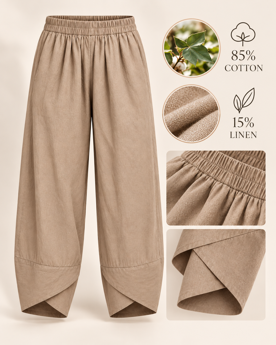 Charlotte™ | Relaxed Cotton-Linen Barrel Pants