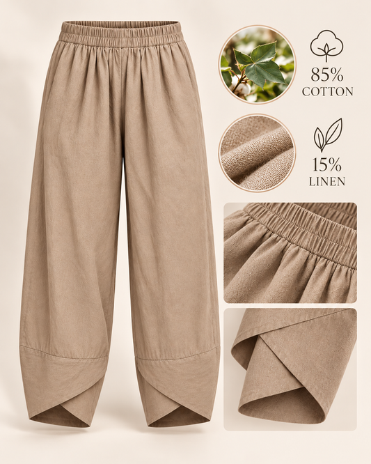 Charlotte™ | Relaxed Cotton-Linen Barrel Pants