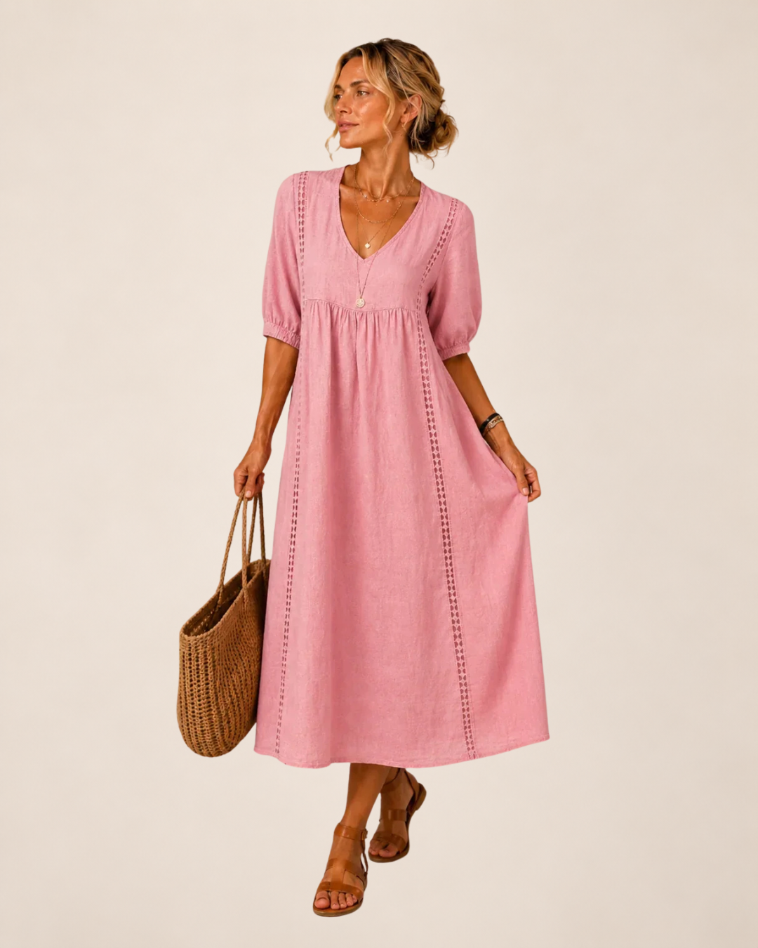 Savannah™ | Flattering V-Neck Midi Dress