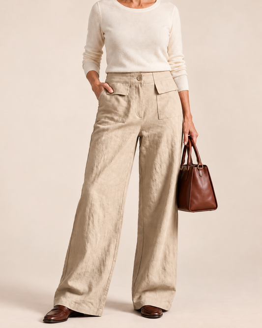 Olivia™ | Relaxed Linen Cotton Wide-Leg Pants