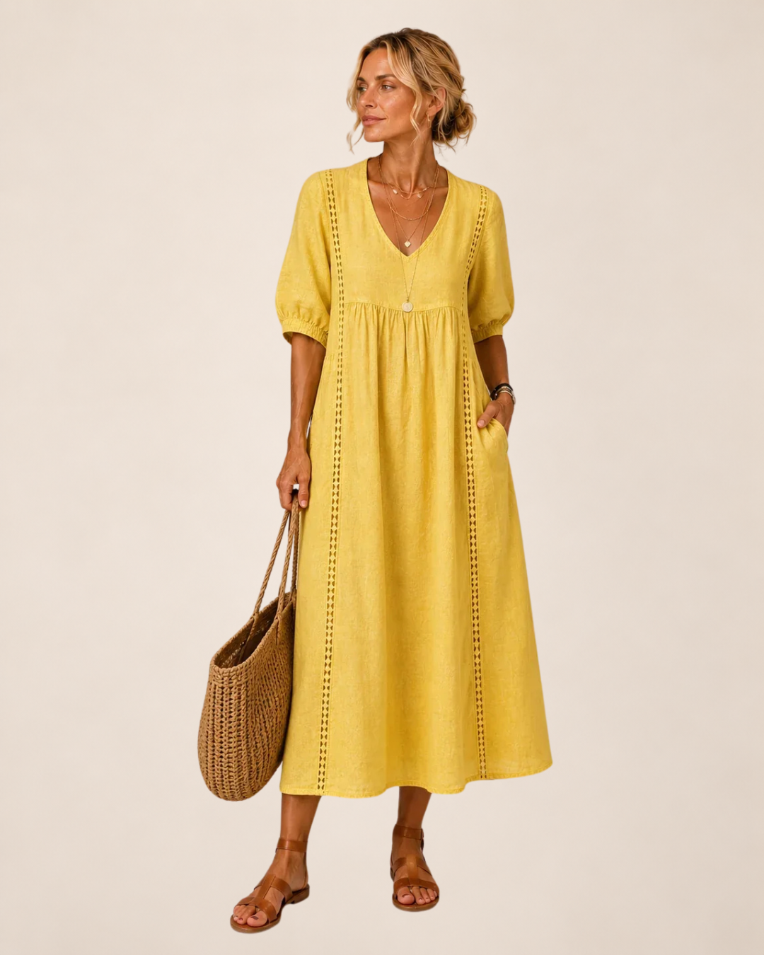 Savannah™ | Flattering V-Neck Midi Dress