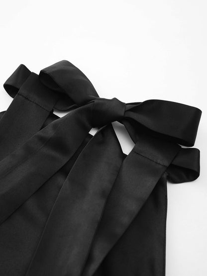 MIA | ELEGANT SATIN MINI DRESS WITH PLEATS AND OPEN BACK