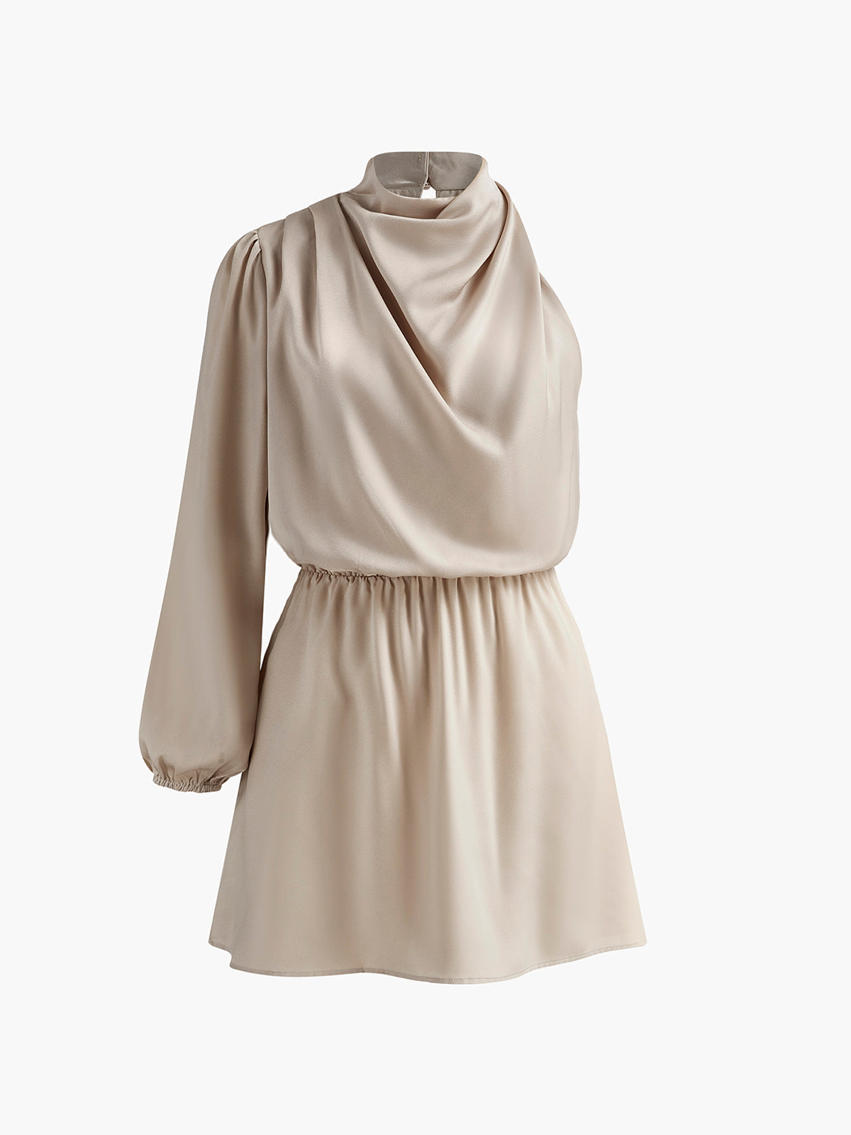 SOFIA | STATEMENT ONE-SLEEVE DRESS WITH SOFT PLEATS