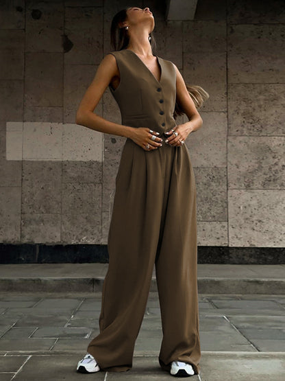 OLIVIA | PANTSUIT SET WITH V-NECK GILET