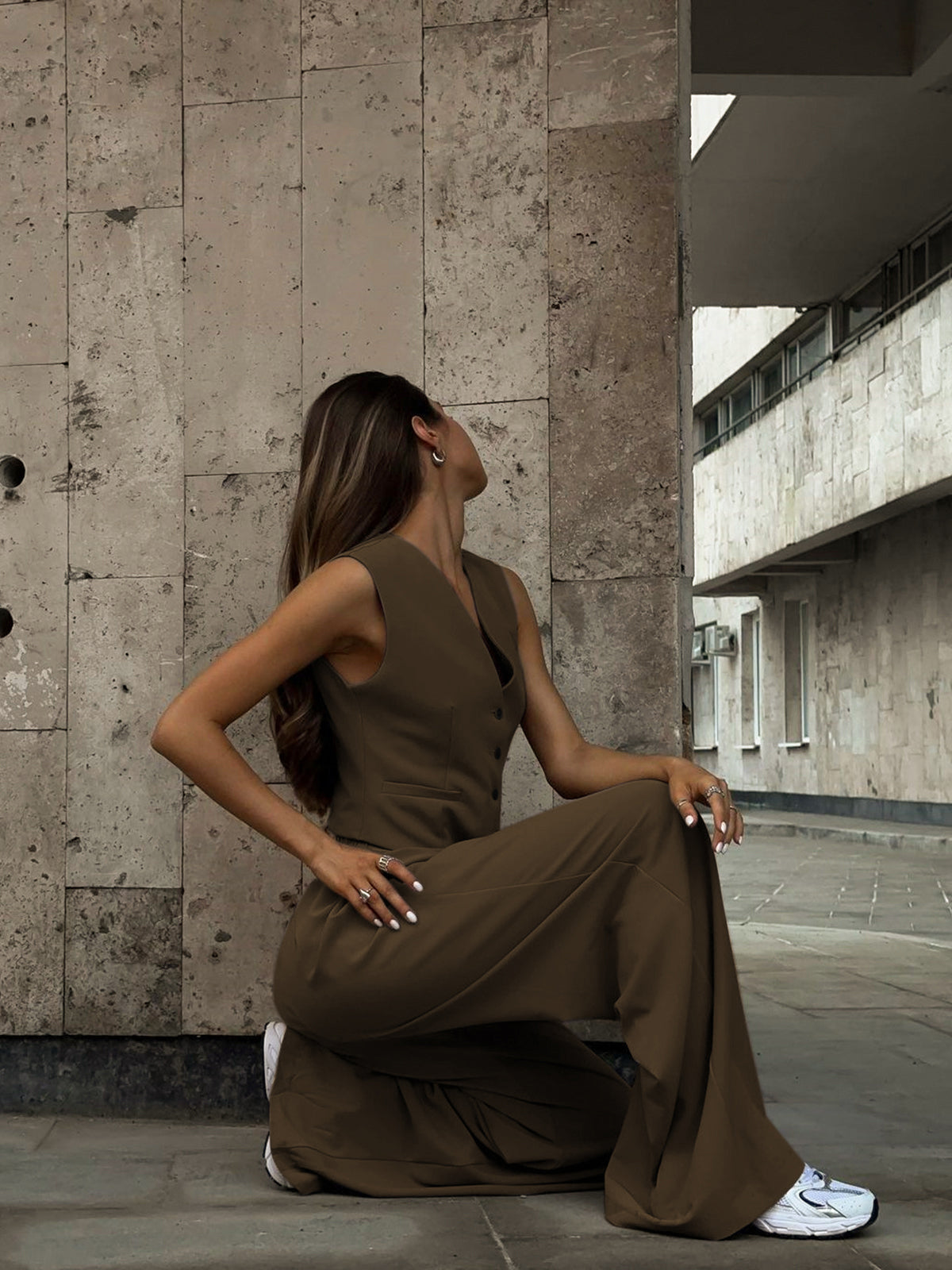 OLIVIA | PANTSUIT SET WITH V-NECK GILET