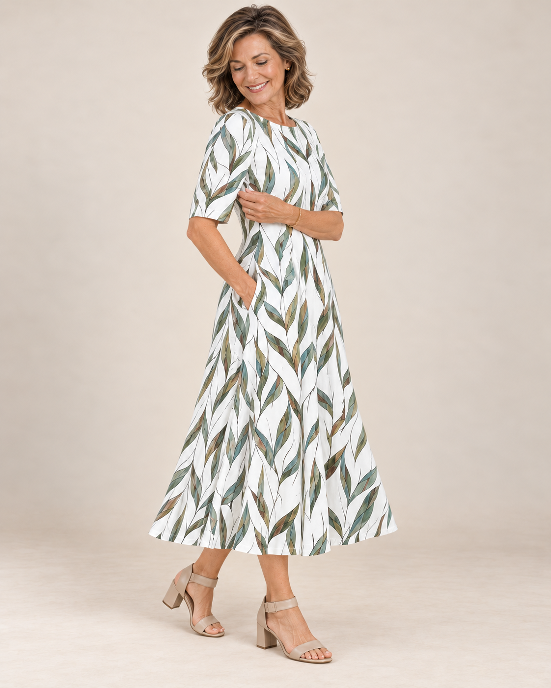 Rebecca™ | Effortless Printed Midi Dress