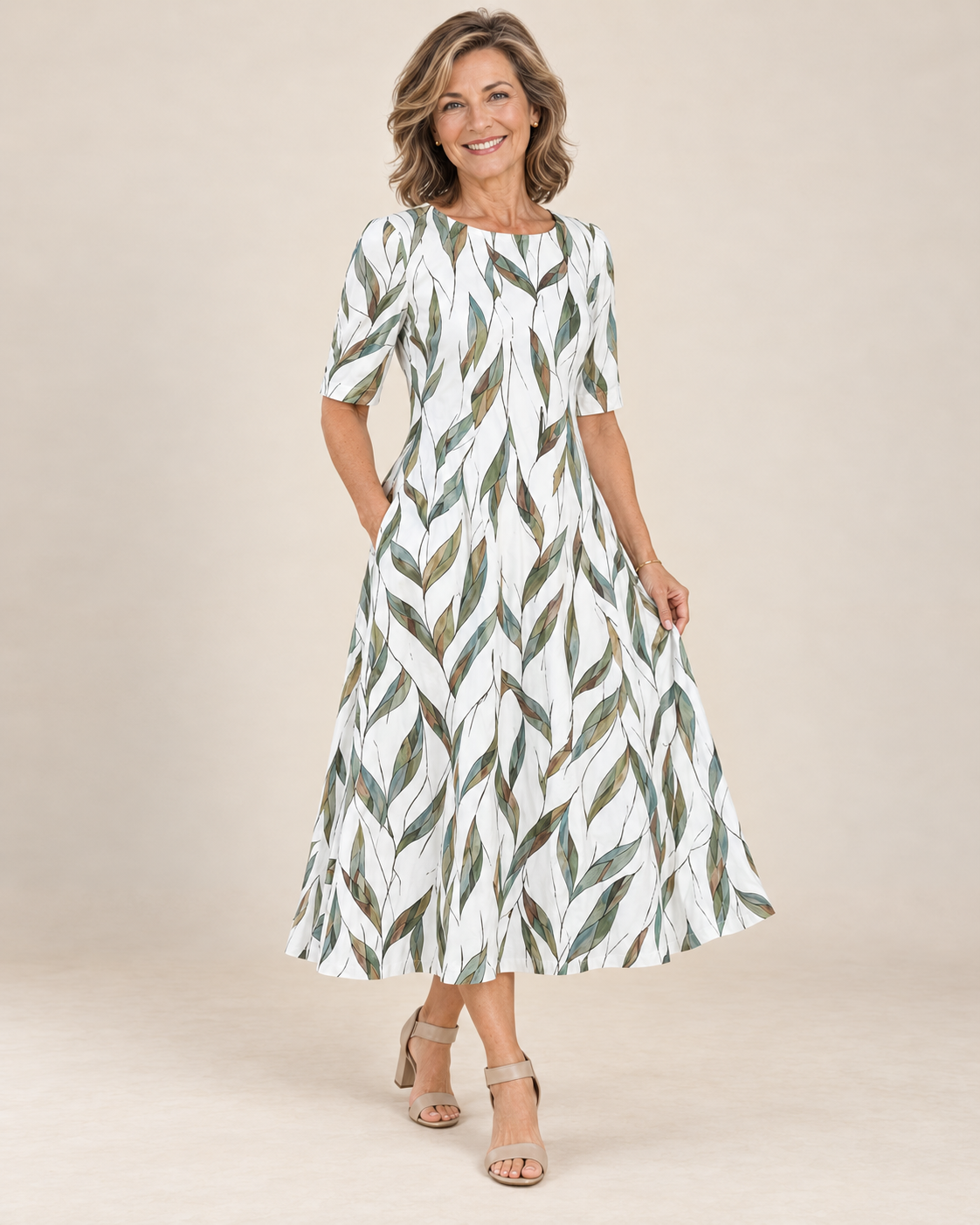 Rebecca™ | Effortless Printed Midi Dress