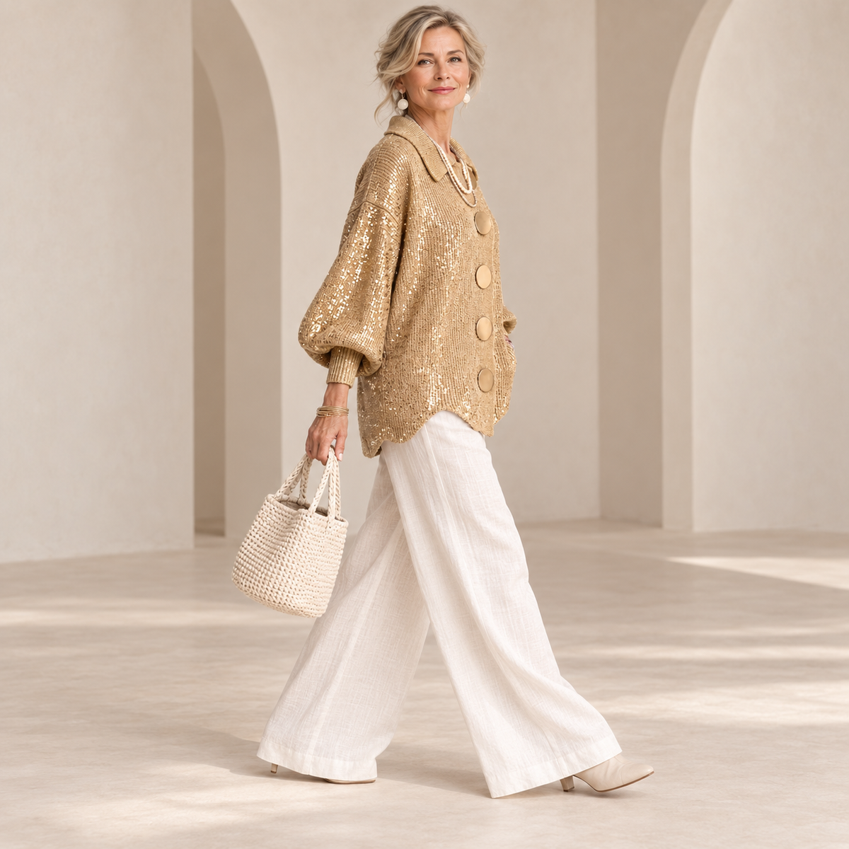 Amelia™ | Golden Button Knit Cardigan™