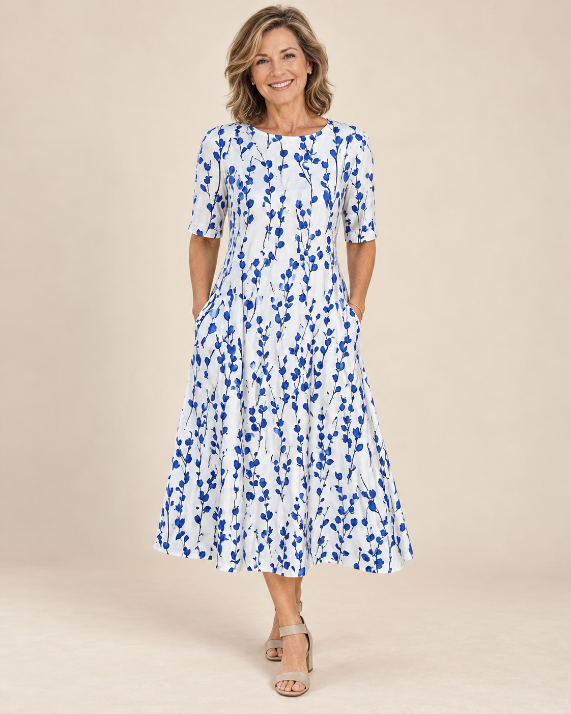 Rebecca™ | Effortless Printed Midi Dress