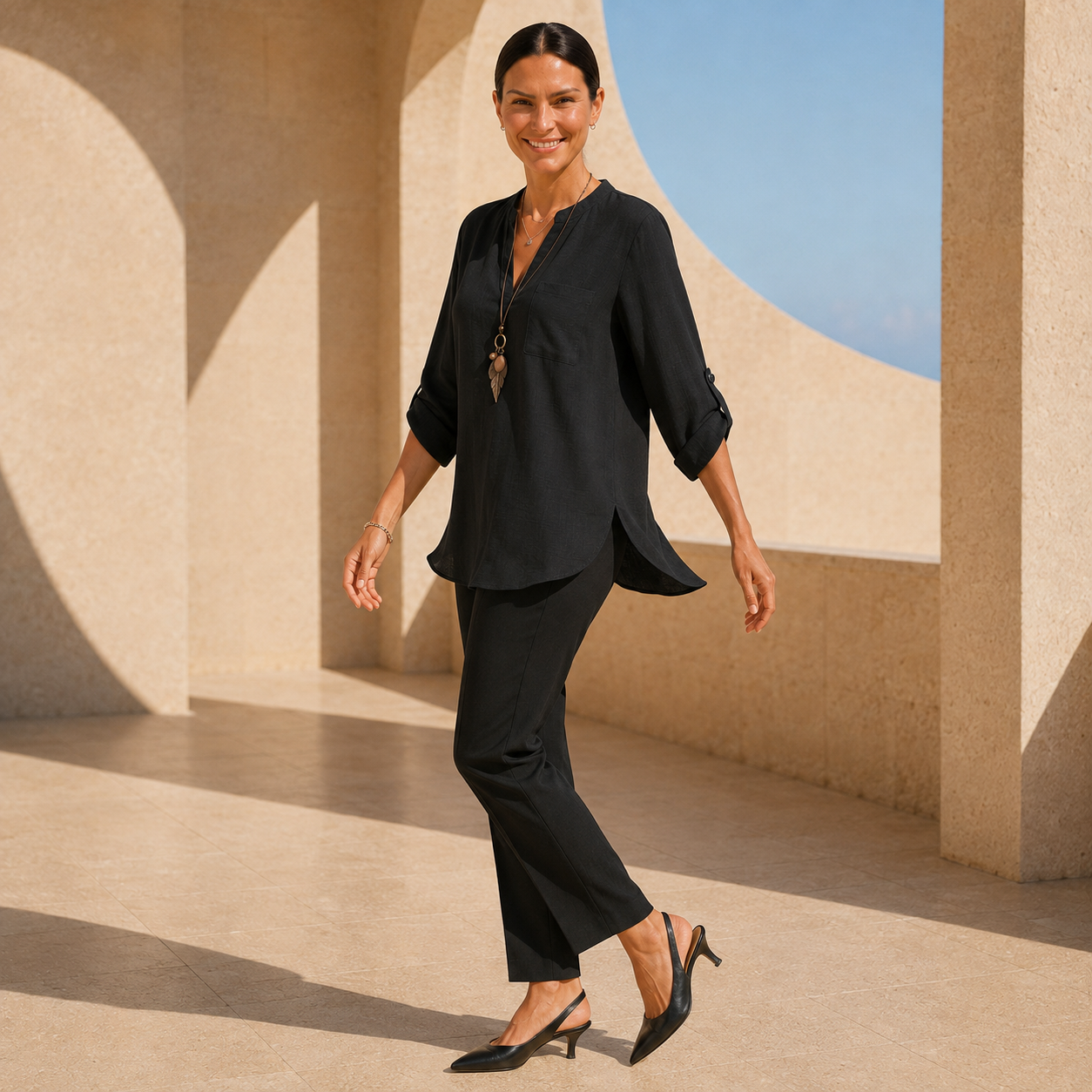 Elena™ | Coastal Cotton Linen Blouse™