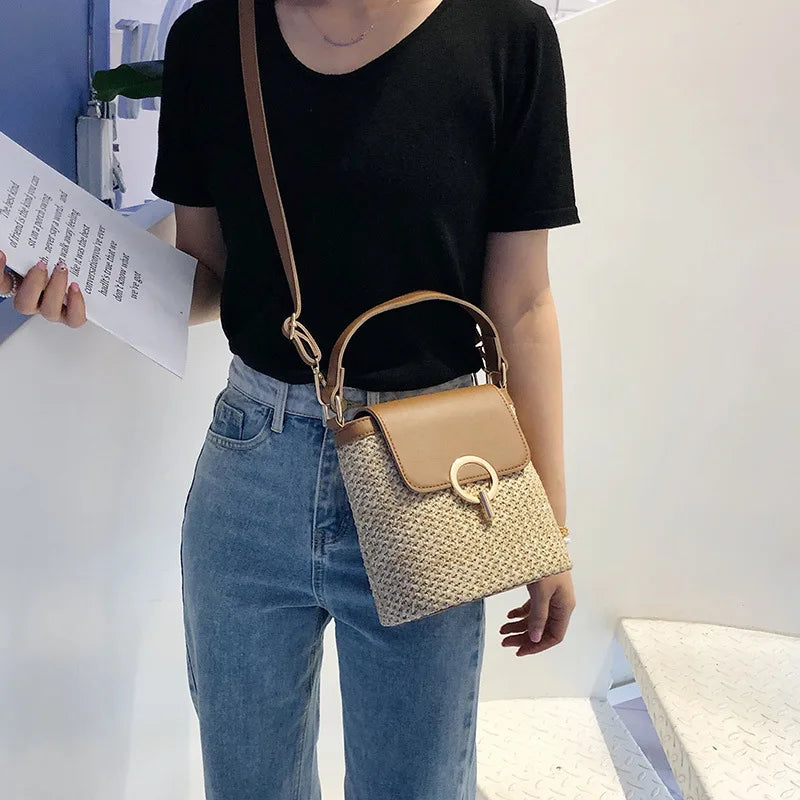 ROMY | CASUAL STRAW BUCKET BAG