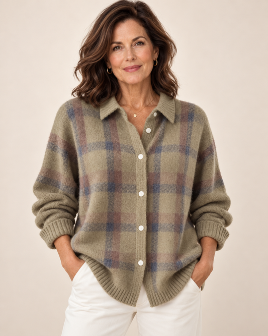 Harper™ | Cozy Plaid Knit Cardigan