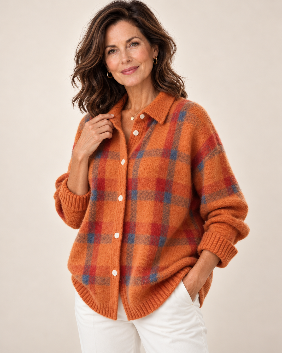 Harper™ | Cozy Plaid Knit Cardigan