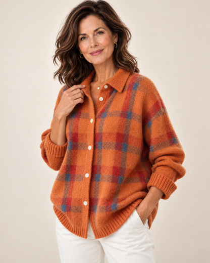 Harper™ | Cozy Plaid Knit Cardigan