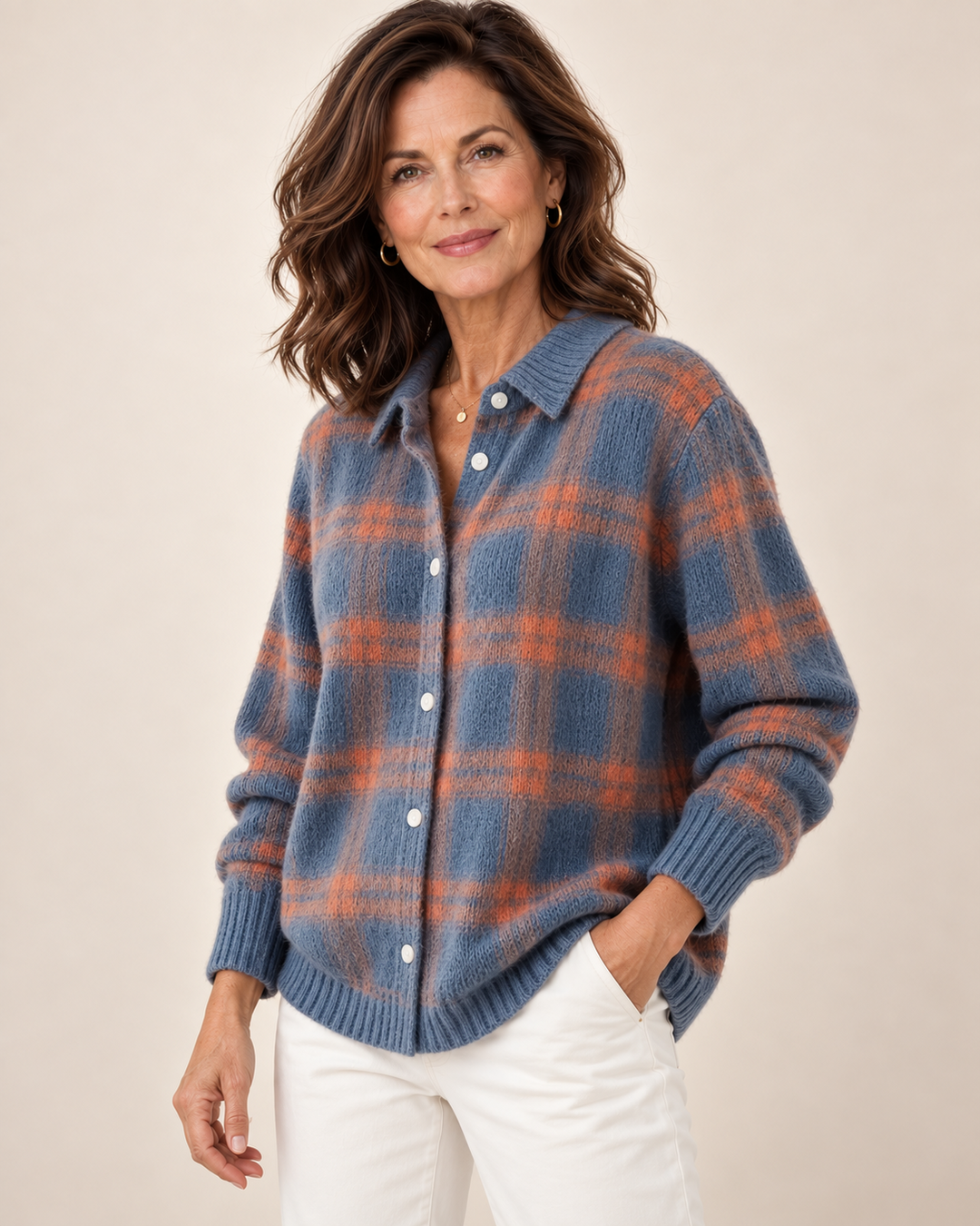 Harper™ | Cozy Plaid Knit Cardigan