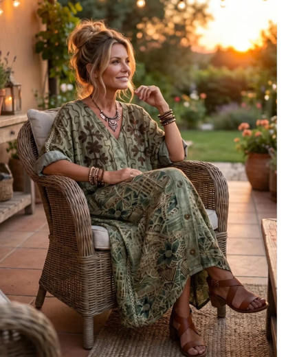 Diane™ | Artistic Button-Front Midi Dress