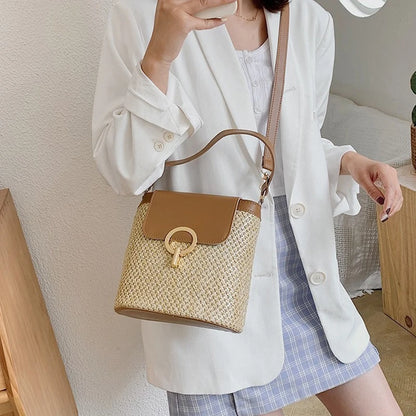 ROMY | CASUAL STRAW BUCKET BAG